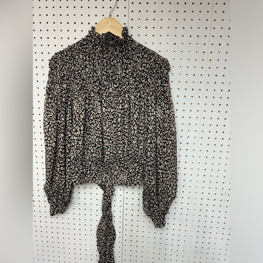 Bardot Animal Print Cropped Top